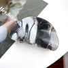 Wholesale Women's Acrylic Handmade Semiround Hair Grab Clip With Simple Stripe Design