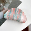 Wholesale Women's Acrylic Handmade Semiround Hair Grab Clip With Simple Stripe Design
