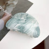 Wholesale Women's Acrylic Handmade Semiround Hair Grab Clip With Simple Stripe Design