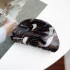 Wholesale Women's Acrylic Handmade Semiround Hair Grab Clip With Simple Stripe Design
