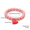 Wholesale Women's Acrylic Heartshaped Beaded Bracelet With Geometric And Floral Patterns And Polishing Treatment