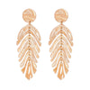 Wholesale Women's Acrylic Pendant Jewelry Earrings With Retro Simple Creative Design In Fish Bone Leaf Shape And Multi Color Electroplated