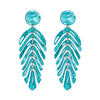 Wholesale Women's Acrylic Pendant Jewelry Earrings With Retro Simple Creative Design In Fish Bone Leaf Shape And Multi Color Electroplated