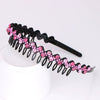 Wholesale Women's Acrylic Rhinestone Geometric Painted Wave Headband Hair Accessory