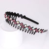 Wholesale Women's Acrylic Rhinestone Geometric Painted Wave Headband Hair Accessory