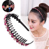 Wholesale Women's Acrylic Rhinestone Geometric Painted Wave Headband Hair Accessory