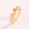 Wholesale Women's Adjustable Enamel Pearl Zircon Ring Set With Turtle Starfish And Shell Design Featuring Drip Glaze Process