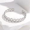 Wholesale Women's Adjustable Geometric Hollow C Shaped Titanium Steel And Stainless Steel Open Bracelet With Electroplating