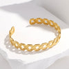 Wholesale Women's Adjustable Geometric Hollow C Shaped Titanium Steel And Stainless Steel Open Bracelet With Electroplating