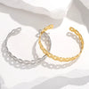 Wholesale Women's Adjustable Geometric Hollow C Shaped Titanium Steel And Stainless Steel Open Bracelet With Electroplating