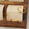 Wholesale Women's Adjustable Geometric Open Ring Stainless Steel Real Gold Plated Accessories