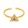 Wholesale Women's Adjustable Geometric Open Ring Stainless Steel Real Gold Plated Accessories