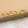 Wholesale Women's Adjustable Geometric Open Ring Stainless Steel Real Gold Plated Accessories