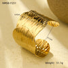 Wholesale Women's Adjustable Geometric Stainless Steel And 18K Gold Electroplated Bracelet With Concaveconvex Design
