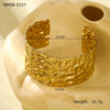 Wholesale Women's Adjustable Geometric Stainless Steel And 18K Gold Electroplated Bracelet With Concaveconvex Design