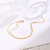 Wholesale Women's Adjustable Layered Ankle Chain Set Doublelayer Golden Square Dot Anklet Copper Material Geometric Pattern