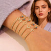 Wholesale Women's Adjustable Letter And Number Bracelet Fashion Jewelry Made Of Environmentally Friendly Copper With Real Gold Plating