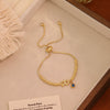 Wholesale Women's Adjustable Letter And Number Bracelet Fashion Jewelry Made Of Environmentally Friendly Copper With Real Gold Plating