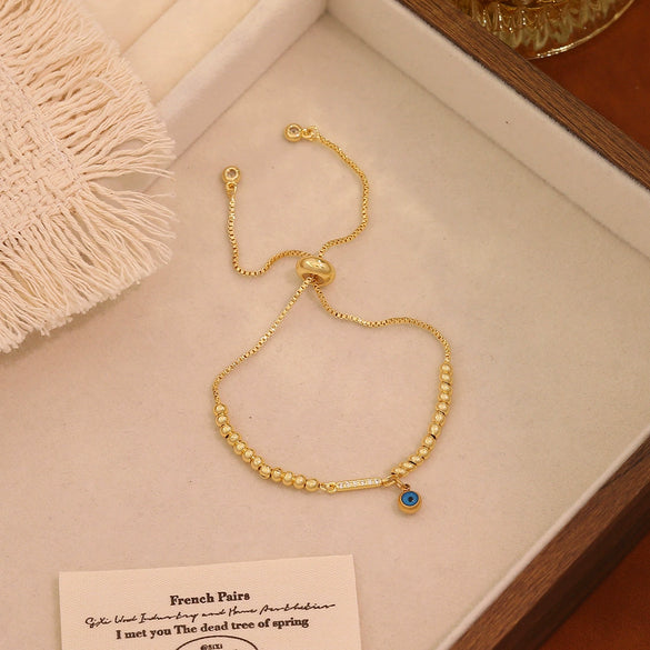 Wholesale Women's Adjustable Letter And Number Bracelet Fashion Jewelry Made Of Environmentally Friendly Copper With Real Gold Plating