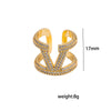 Wholesale Women's Adjustable Letter V Accessory With Real Gold Plated Copper And Microinlaid Zircon In Modern Minimalist Style