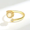 Wholesale Women's Adjustable Opening Cat's Eye Stone Rotating Ring Copper Minimalist Geometric Electroplated
