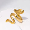 Wholesale Women's Adjustable Opening Snake Ring In Stainless Steel With Animal Pattern And Electroplating For Niche Style