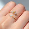 Wholesale Women's Adjustable Ring Copper Geometric Zircon Flower Bow Style