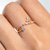 Wholesale Women's Adjustable Ring Copper Geometric Zircon Flower Bow Style