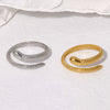 Wholesale Women's Adjustable Snakeshaped 18K Goldplated Titanium Steel Split Ring With Animal Pattern