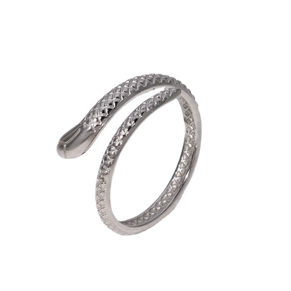 Wholesale Women's Adjustable Snakeshaped 18K Goldplated Titanium Steel Split Ring With Animal Pattern