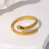 Wholesale Women's Adjustable Snakeshaped 18K Goldplated Titanium Steel Split Ring With Animal Pattern