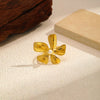 Wholesale Women's Adjustable Stainless Steel Flowershaped Polished Plated Gold Ring Accessories