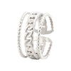 Wholesale Women's Adjustable Stainless Steel Ring With Geometric Pattern And Electroplating Process