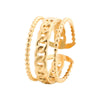 Wholesale Women's Adjustable Stainless Steel Ring With Geometric Pattern And Electroplating Process