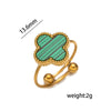 Wholesale Women's Adjustable Titanium Steel Fourleaf Clover Ring With Electroplating Process