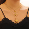 Wholesale Women's Adult Casual Animal Zodiac Stainless Steel Real Gold Plated Necklace With Starfish And Conch Pendant