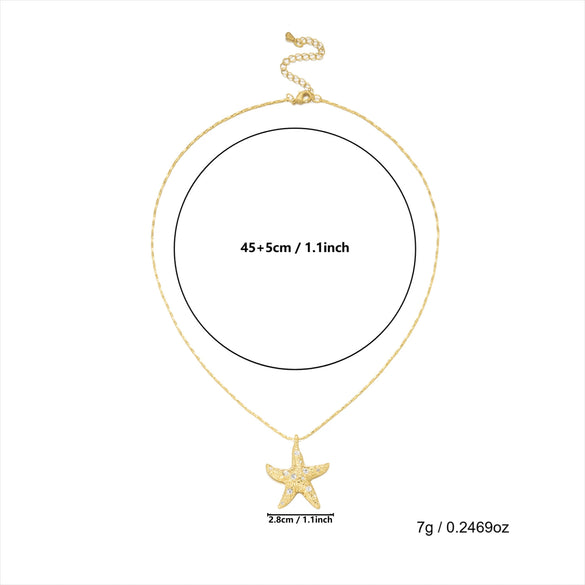 Wholesale Women's Adult Casual Style Animal Zodiac Alloy Electroplated Starfish Pendant Necklace And Earrings