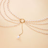 Wholesale Women's Adult Sweet And Cool Style Geometric Alloy Fake Pearl Electroplated Multilayer Tassel Necklace And Body Chain