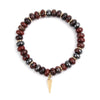 Wholesale Women's Agate Beaded Bracelet With Triangular Cone Pendant And Geometric Style