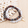 Wholesale Women's Agate Beaded Bracelet With Triangular Cone Pendant And Geometric Style