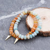 Wholesale Women's Agate Beaded Bracelet With Triangular Cone Pendant And Geometric Style