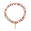 Wholesale Women's Agate Beaded Bracelet With Triangular Cone Pendant And Geometric Style