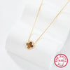 Wholesale Women's All Match Light Luxury Collar 925 Silver Necklace With Four Leaf Clover Pendant And Conventional Chain Zircon Designed Geometric Styling