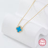 Wholesale Women's All Match Light Luxury Collar 925 Silver Necklace With Four Leaf Clover Pendant And Conventional Chain Zircon Designed Geometric Styling