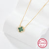Wholesale Women's All Match Light Luxury Collar 925 Silver Necklace With Four Leaf Clover Pendant And Conventional Chain Zircon Designed Geometric Styling