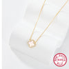 Wholesale Women's All Match Light Luxury Collar 925 Silver Necklace With Four Leaf Clover Pendant And Conventional Chain Zircon Designed Geometric Styling