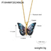 Wholesale Women's Allmatch Animal Zodiac Butterfly Pendant Necklace With Microinlaid Zircon Copper And Titanium Steel Ochain Electroplated