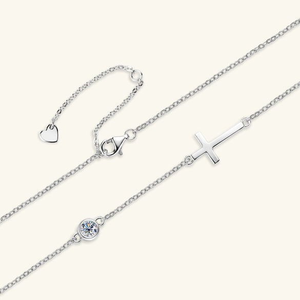 Wholesale Women's Allmatch Geometric Moissanite Necklace With S925 Sterling Silver Ochain And Electroplating Design