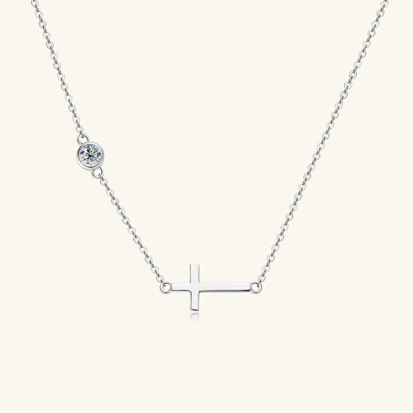 Wholesale Women's Allmatch Geometric Moissanite Necklace With S925 Sterling Silver Ochain And Electroplating Design