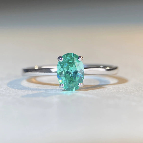 Wholesale Women's Allmatch Geometric S925 Sterling Silver Ring With High Carbon Diamond And Electroplating